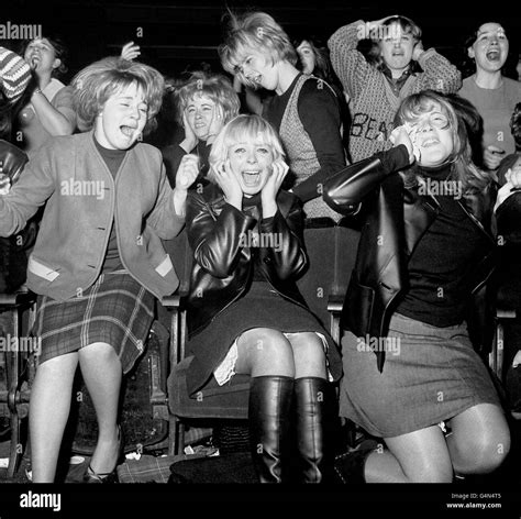 The Beatles Concert Manchester 1963 Screaming Female Fans Of The Pop Group The Beatles At