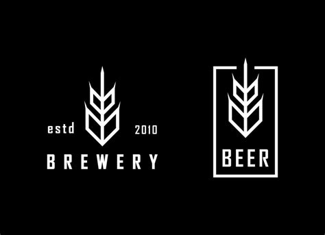 Minimalist And Simple Beer Logo Design Brewery Logo Grain Vector