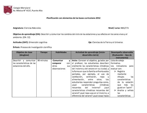 Calaméo Planificación De Ciencias Naturales 10