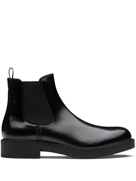 Prada Brushed Leather Chelsea Boots Black Farfetch