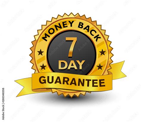 Vecteur Stock Strong And Powerful Golden 7 Day Money Back Guarantee