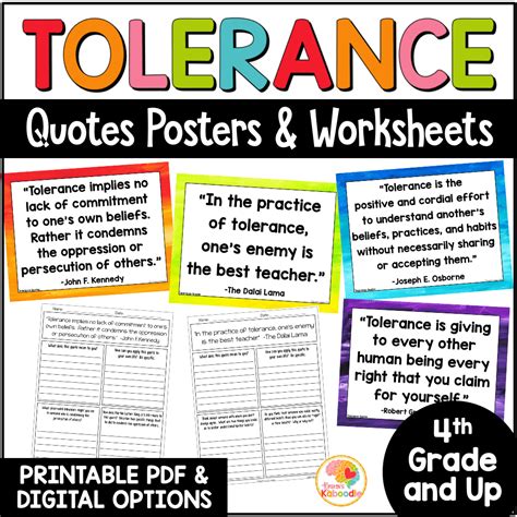 Tolerance Quotes Posters and Activities