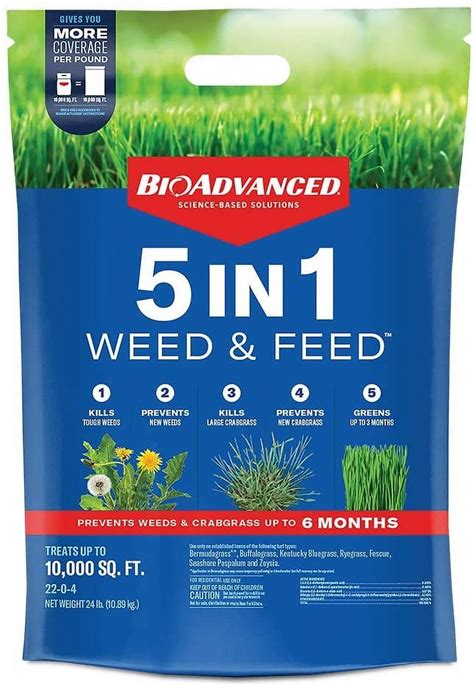 Bioadvanced 5 In 1 Weed And Feed Lawn Fertilizer Crabgrass Killer