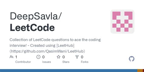 GitHub DeepSavla LeetCode Collection Of LeetCode Questions To Ace