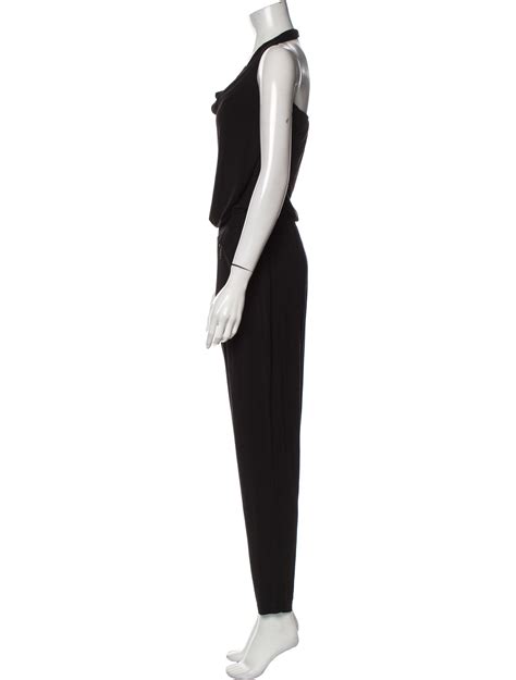 Karl Lagerfeld Halterneck Jumpsuit Black Rise Jumpsuits And