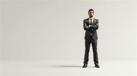 Premium Photo Confident Businessman Standing With Arms Crossed