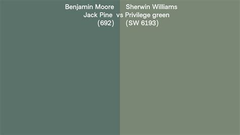 Benjamin Moore Jack Pine 692 Vs Sherwin Williams Privilege Green Sw 6193 Side By Side Comparison