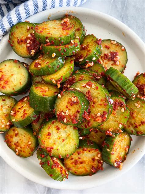 10 Minute Korean Spicy Cucumber Salad Winnie S Kitchen Recipe