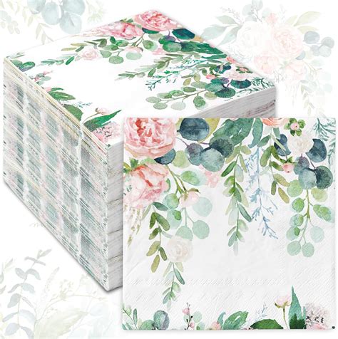 Amazon Anydesign Pcs Greenery Floral Paper Napkin Watercolor