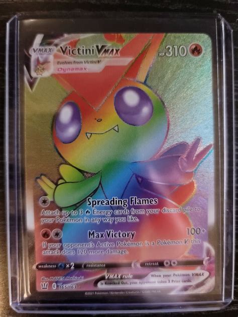 Pokemon Victini Vmax Rainbow Rare Secret Rare Battle Styles 165163 For