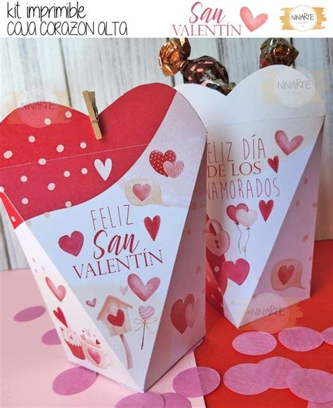 Kit Imprimible Caja Corazon Alta San Valentin Dia De Los Enamorados