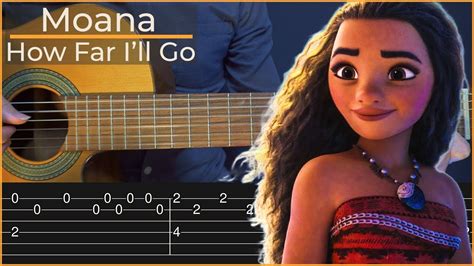 Moana How Far Ill Go Simple Guitar Tab Youtube