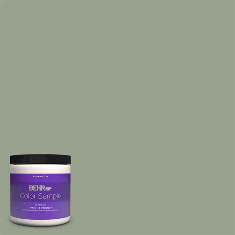 BEHR PREMIUM PLUS 8 Oz N390 4 Bitter Sage Eggshell Enamel Interior