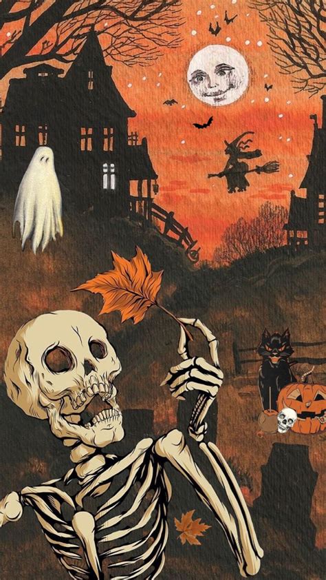 Halloween Wallpaper iPhone - Vintage Halloween Art