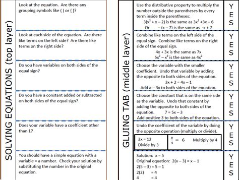 Solving Equations Foldable Math Interactive Notebooks Solving