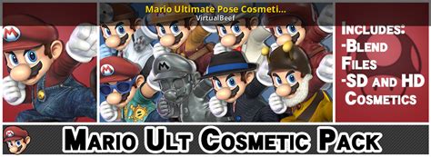 Mario Ultimate Pose Cosmetic Pack Super Smash Bros Brawl Mods