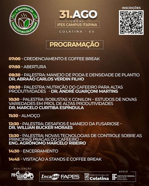 Ifes De Itapina Sedia Simp Sio Da Cafeicultura De Colatina