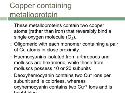 Hemocyanin And Hemerythrin Ppt