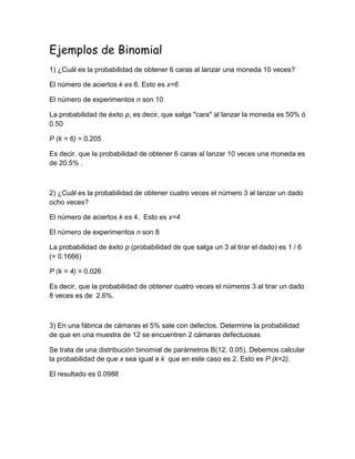 Ejemplos De Binomial PDF