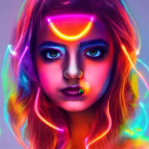 Jellyfish Glow Hair Make Up Neon Illuminated Stable Diffusion Openart