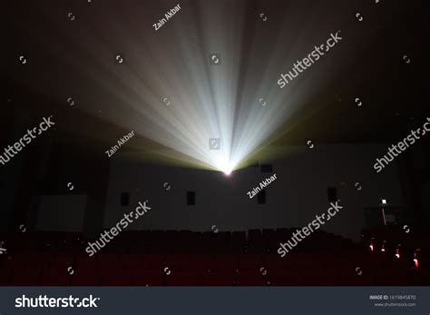 Cinema Projector Light Rays Shining Projection Stock Photo 1619845870