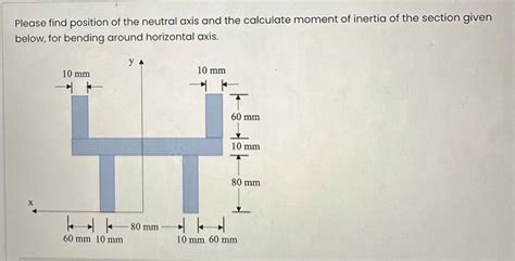 Solved Please find position of the neutral axis and the | Chegg.com