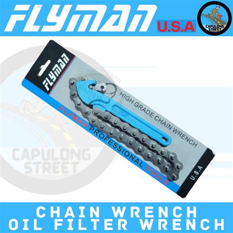 Capulong Street Flyman Usa Oil Filter Wrench Grip Cr V Chain Wrench