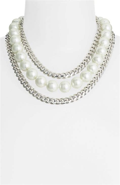 Givenchy Faux Pearl And Link Bib Necklace Nordstrom Exclusive Faux