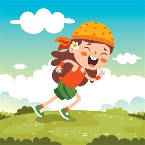 Illustration De Dessin Animé Dun Petit Enfant Qui Court 10721665 Art
