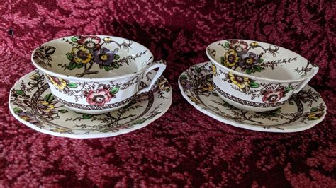 Vintage Alfred Meakin Pair Teacups Saucers England Medway Decor Etsy