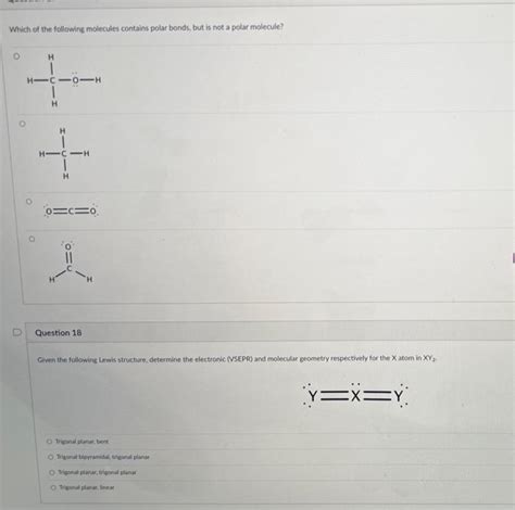 Solved Which Of The Following Molecules Contains Polar Chegg