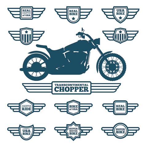 Premium Vector Sport Motorbike Silhouette And Vintage Wing Labels