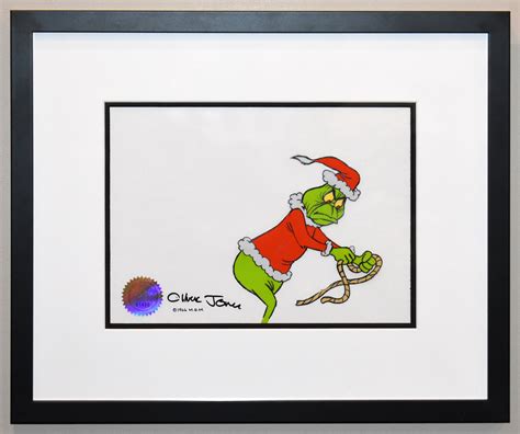 Original Signed Chuck Jones How The Grinch Stole Christmas Production Cel Of The Grinch 1966