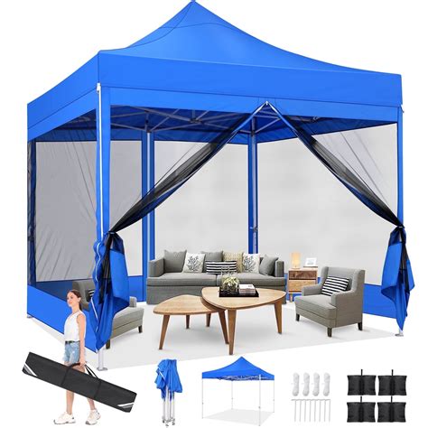 SANOPY 10 X 10 Pop Up Canopy With 4 Removable Mesh Mosquito Proof