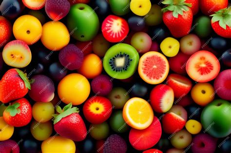 Premium Ai Image Pile Of Realistic Fresh Fruits