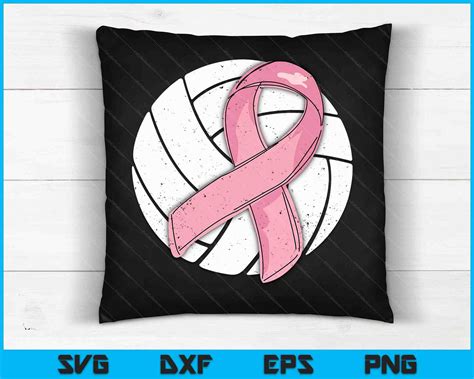 Volleyball Pink Ribbon Breast Cancer Awareness Sport Lover Svg Files Creativeusarts