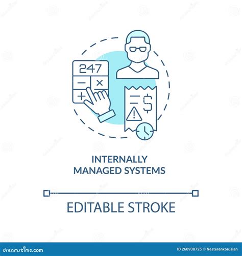 Internally Managed Systems Turquoise Concept Icon Stock Vector