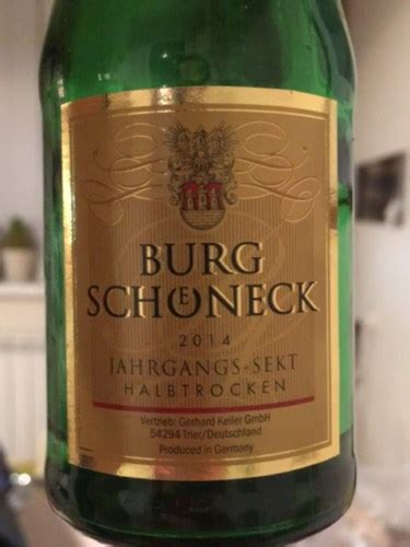 2014 Gerhard Keller Burg Schöneck Jahrgangs Sekt Halbtrocken Vivino