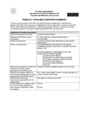 Fillable Online Usny Nysed Assessment Rfq Lawrence Ufsd Forms C And H