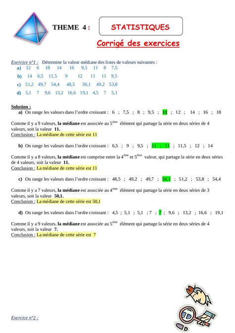 exercices corrigés de statistique