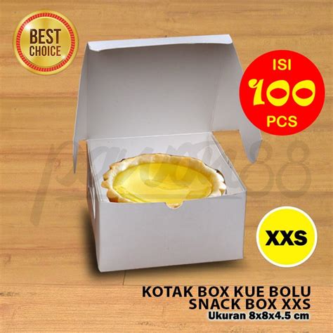 Jual Kotak Kue Box Kue Dus Kue Snack Box 8x8x4 5 Cm PUTIH XXS