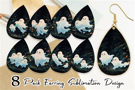 Earring Spooky Halloween Ghosts Graphic By Artnoy Creative Fabrica