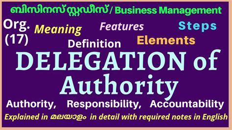 Delegation Of Authority Meaning Definition Features Steps Elements Etc Organising Part