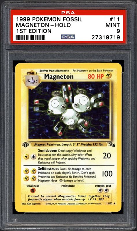 1999 Nintendo Pokemon Fossil Magneton Holo 1st Edition Psa Cardfacts®