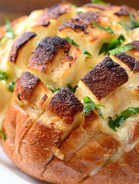 Roasted Garlic And Brie Pull Apart Bread Recipe Bread Pull Apart