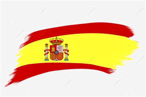 Spain Flag In Paint Brush Stroke Spain Brush Stroke Country Flag Png