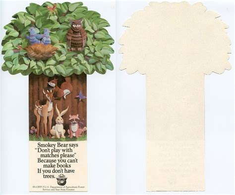 Vintage Smokey Bear Bookmark 1984