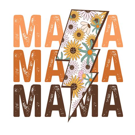 Mama Lightning Bolt Daisy Design Transfer Southern Dream Ga