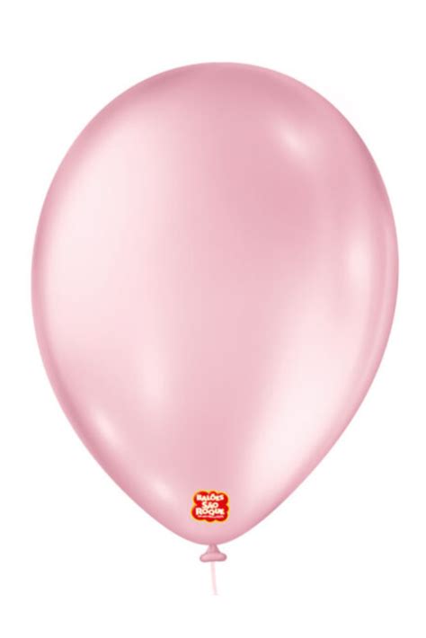 Balão Látex Liso Linha Perolado Rosa Claro São Roque Embrulhe Balões