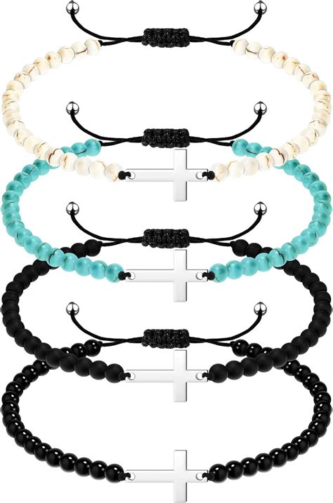 Amazon Fumete 16 Pulseras De Cruz Pulsera De Cuentas Cruzadas